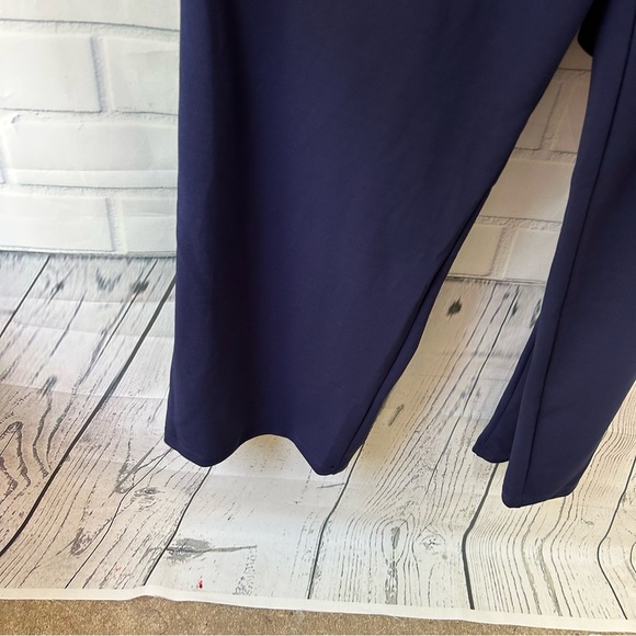 Bebe Ruffle Halter Neck Jumpsuit size 14 in Navy Blue - Picture 4 of 9